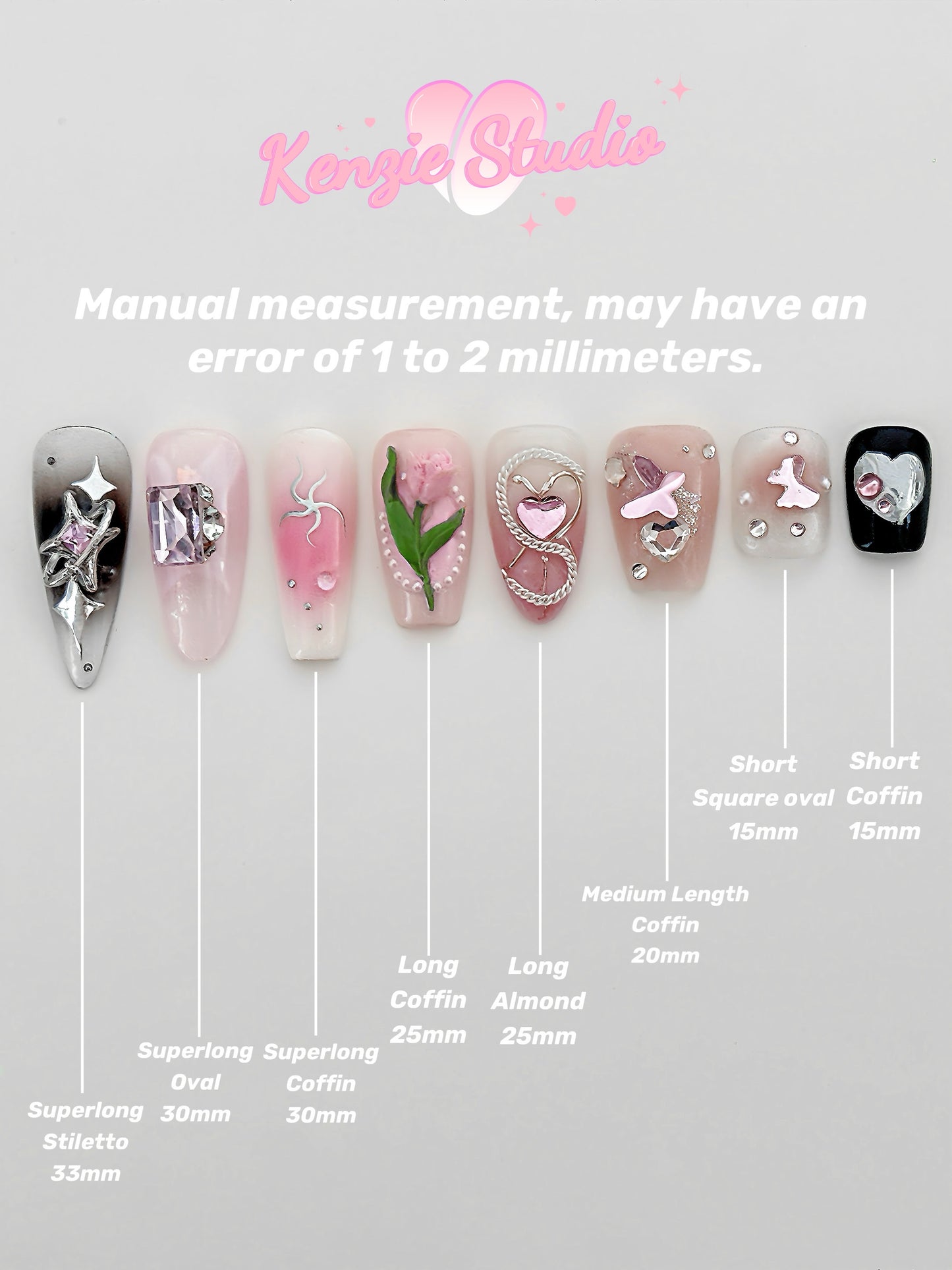 Long oval shell shaped nails pink